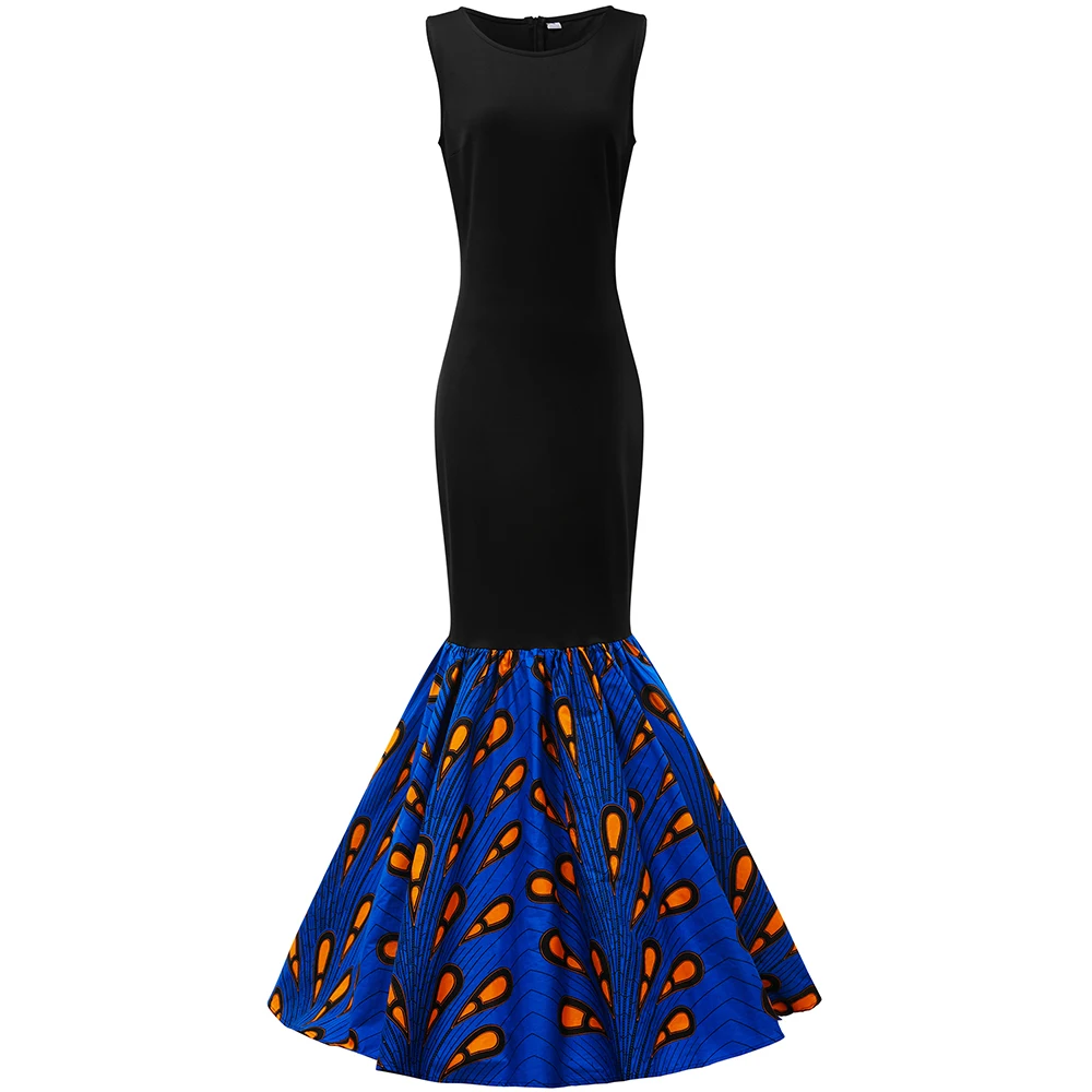 

african dresses for women long maxi sleeveless dress cotton material ankara wedding dresses Slim African women clothes