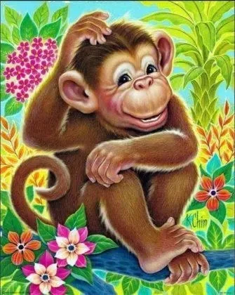 

Diamond Painting Animal monkey 5d Diy Mosaic Full Square Round Drill Diamant Of Rhinestone Daimond Embroidery Pictures