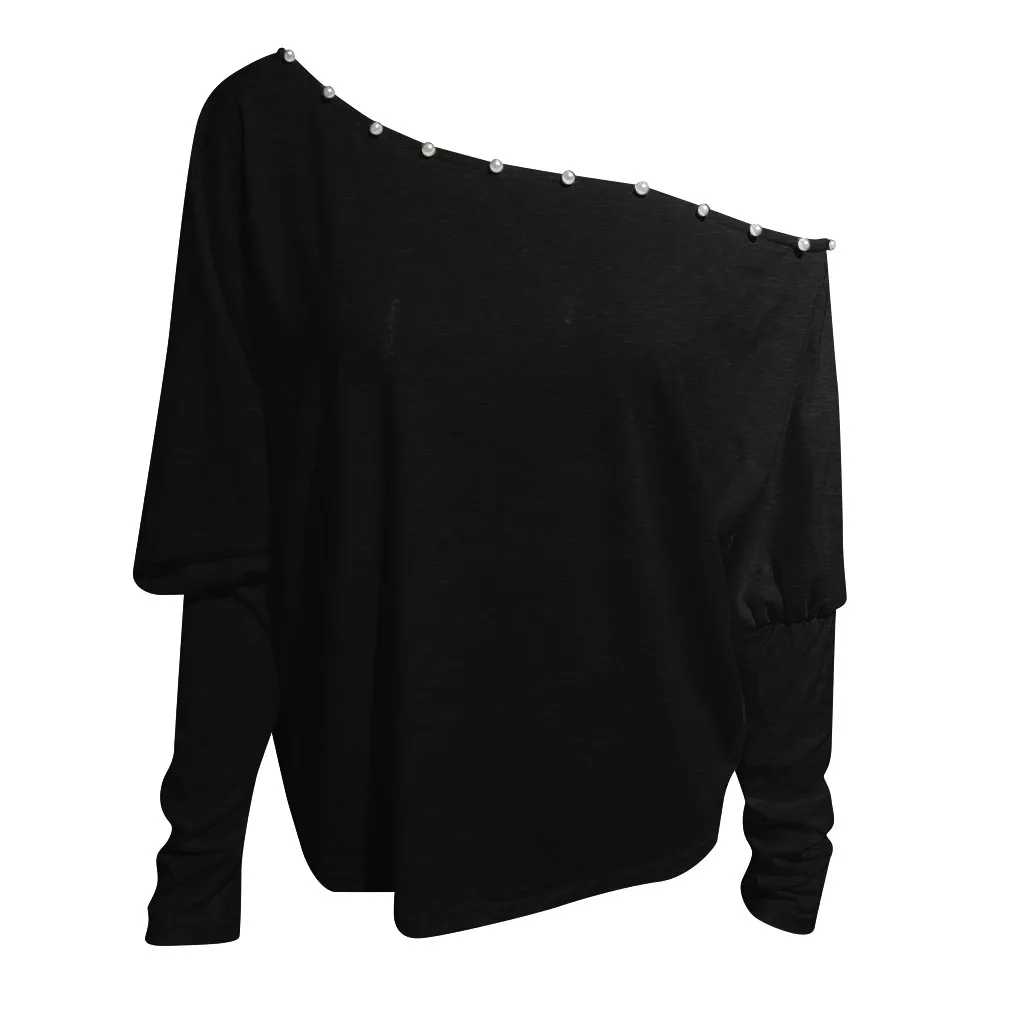 Блузка женская на одно плечо пуловер модные сексуальные рубашки с длинным