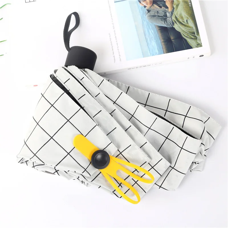 Маленький зонт от солнца складной зонтик с черным клеем карманный мини-зонтик