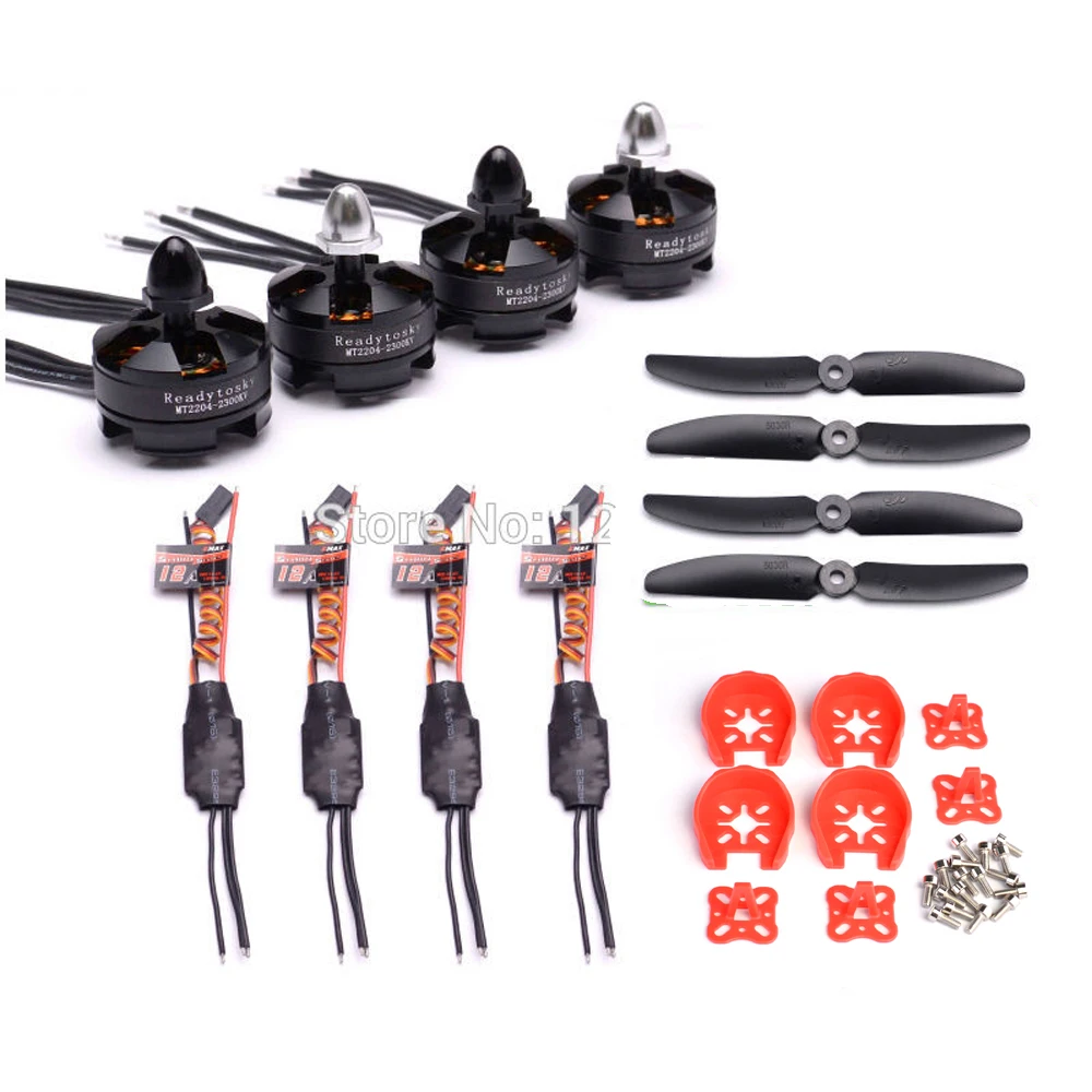 4 шт. Simonk / BLHeli 12A ESC & 2204 2300KV двигатель для 210 мм 220 250 Robocat 270 мультиквадрокоптер|esc motor