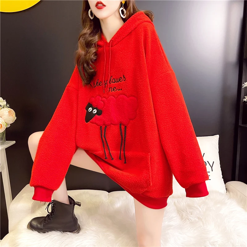 

Толстовка Женская из овечьей шерсти, с капюшоном и длинным рукавом