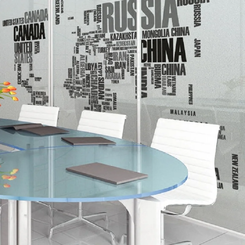Стеклянная пленка индивидуального размера статическая липкая карта мира