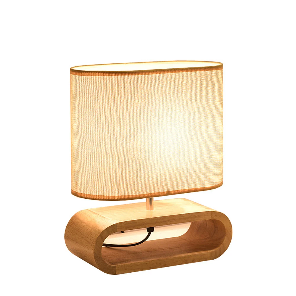 

Modern table lamp wood base cloth lampshade table lamps for living room bedroom bedside desk lamp reading lights lw514342py