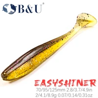 bu easy shiner fishing lures 70mm 95mm 125mm wobblers pike carp fishing soft lures silicone artificial plastic big trout baits