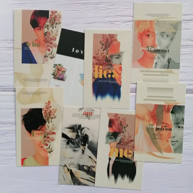 

Kpop Bangtan Boys открытка новый альбом Love Yourself Her Lomo Card фотопечать открыток корейская мода постер картина для мальчиков оптом