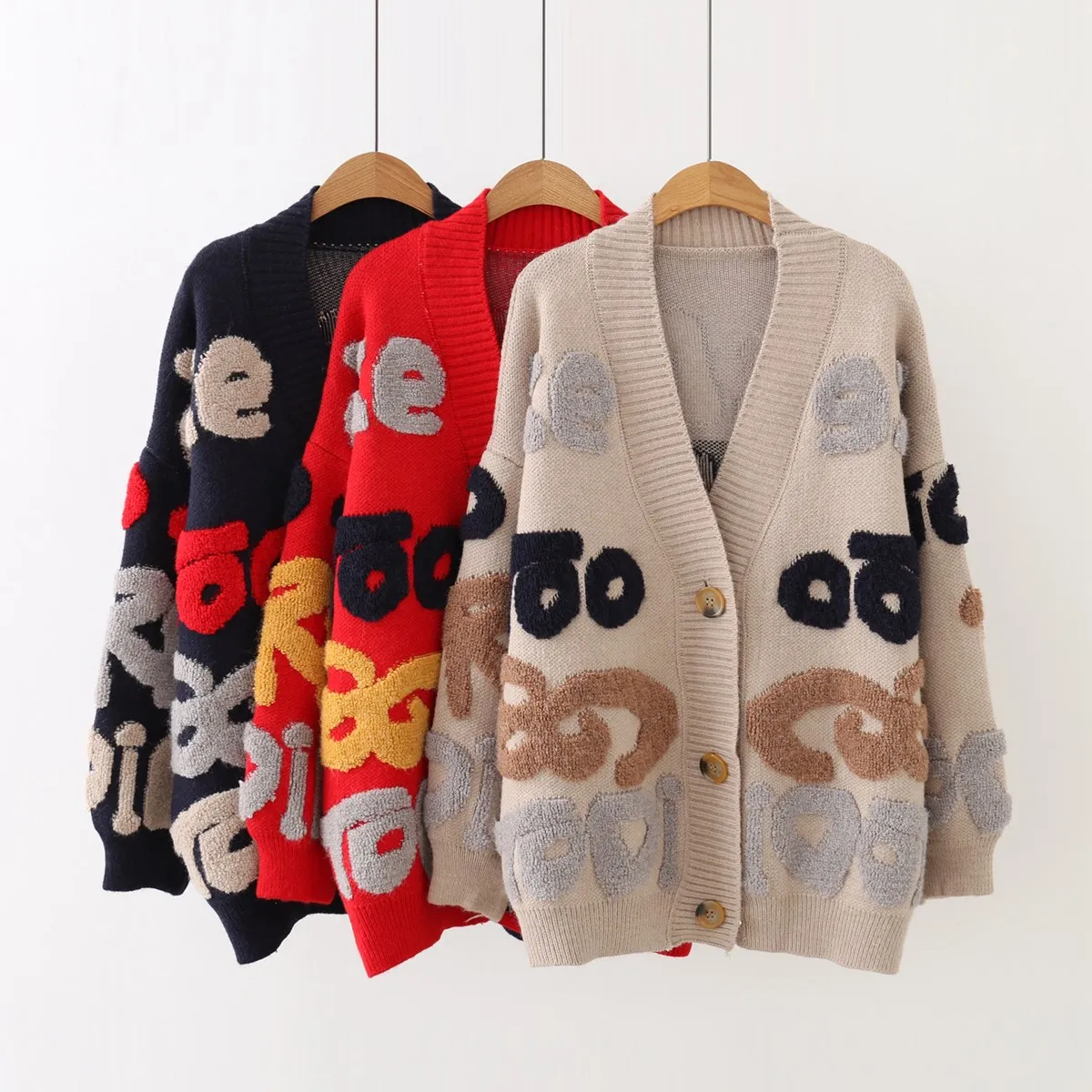 

Long Sweater Cardigans for Women 2021 Houndstooth Cardigans Thick Warm Spring Winter Oversized Knit Jacket Sweater Coats