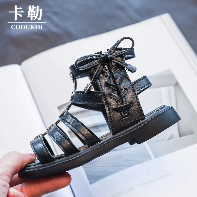 Новинка 2020 модные сандалии гладиаторы для больших детей девочек с бантом летние