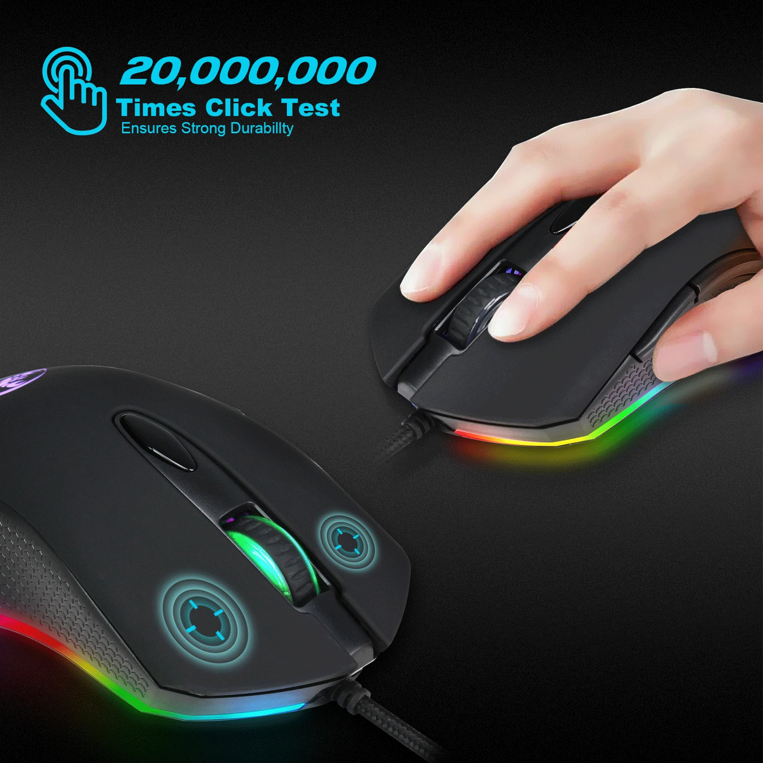 Мышь Компьютерная HXSJ S500 с RGB подсветкой 4800DPI|Мыши| |