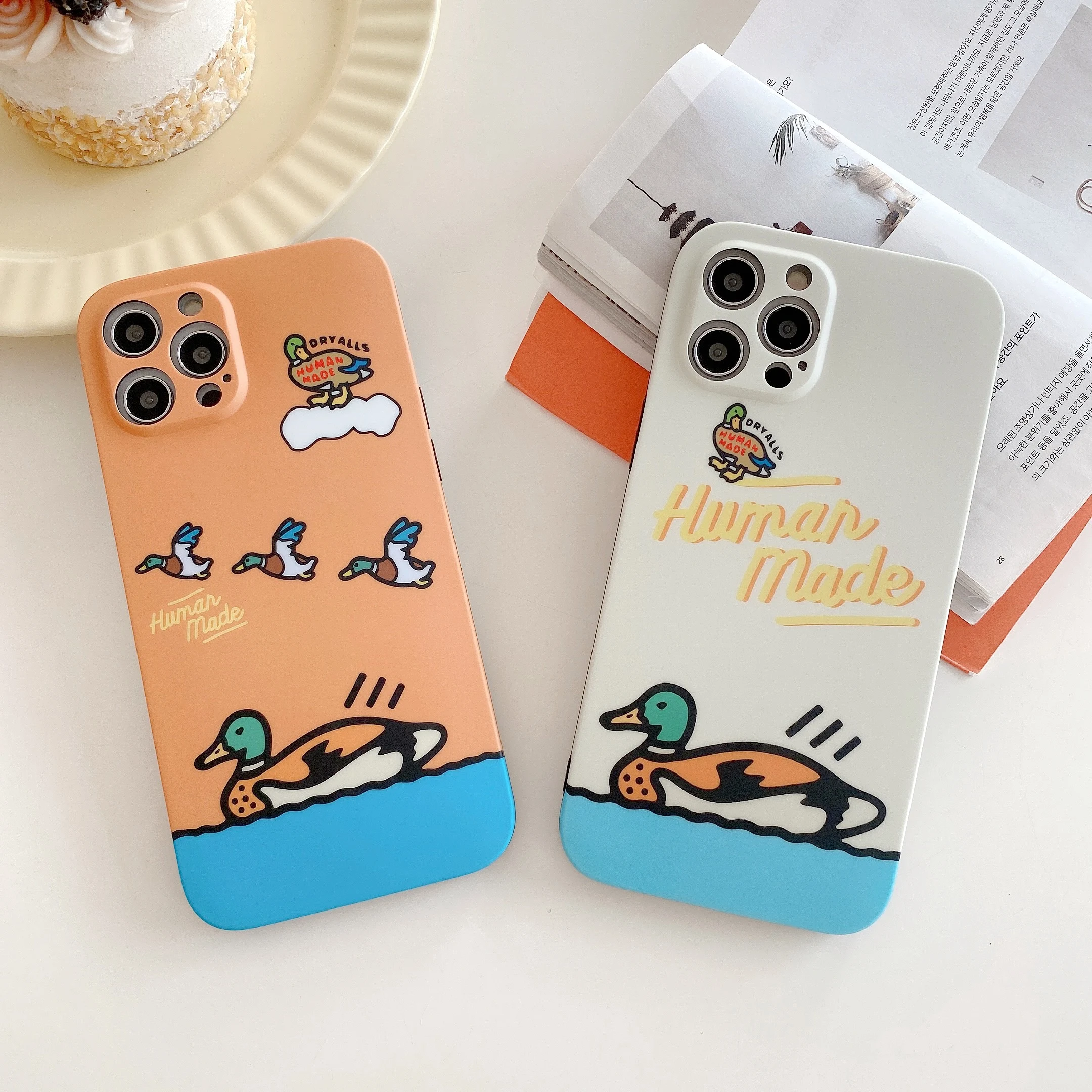 

Straight edge IMD-human made duck suitable for iphone 12 pro mobile phone case 11 7 8 plus X XS Max Xr mini protective case