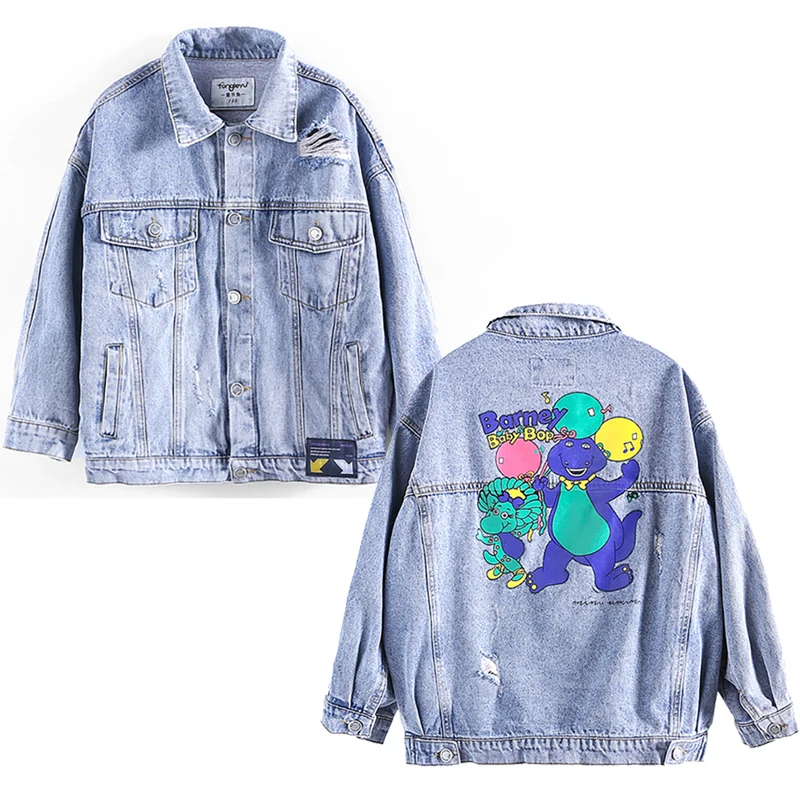 

VOGUEON; Сезон весна-осень; Повседневная обувь; Обувь с рисунком; Куртка с принтом для девочек с разорванными дырами джинсы пальто для девочек-п...