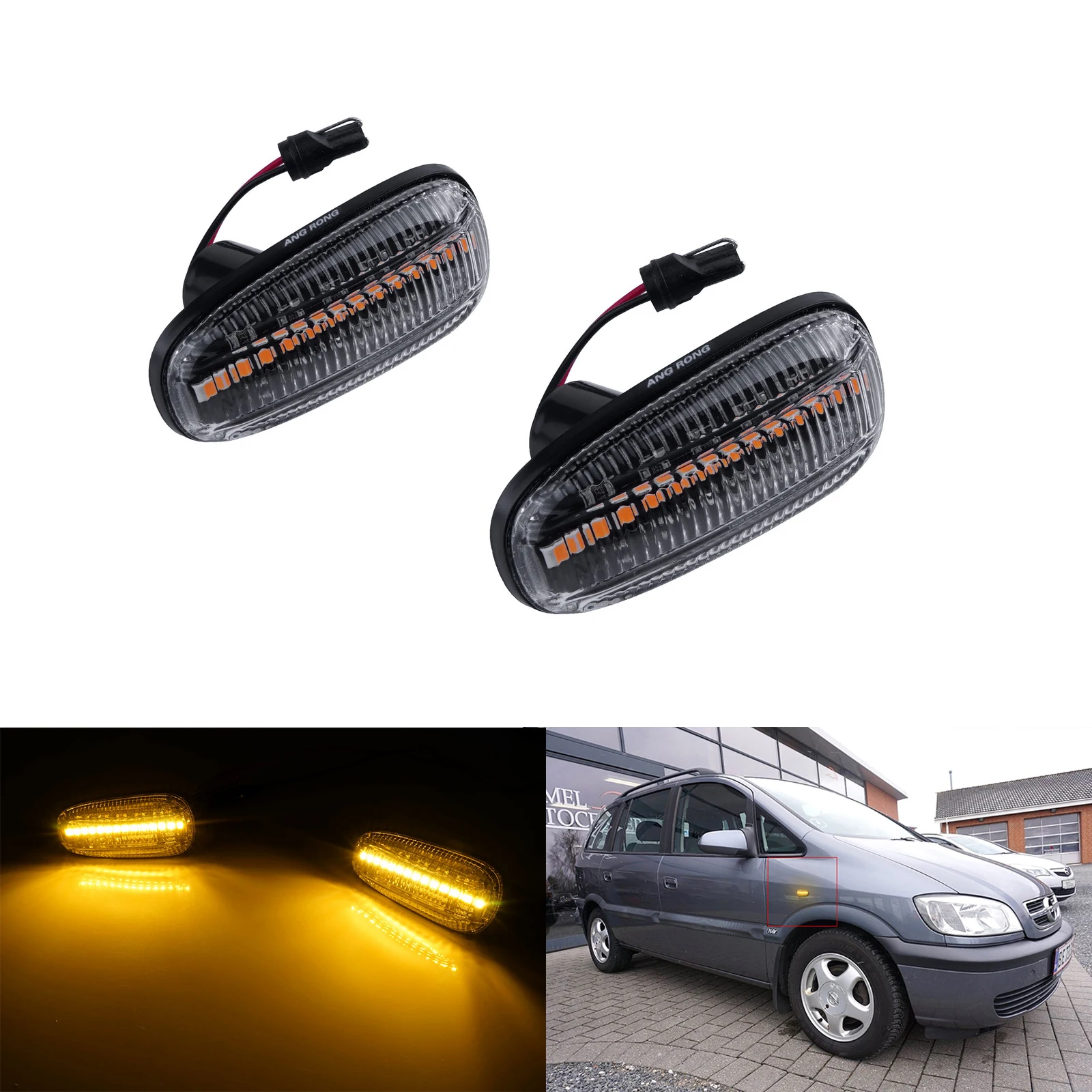 

Clear Side Indicator Amber LED Repeater Light For Opel Vauxhall Astra G Zafira A 98-05