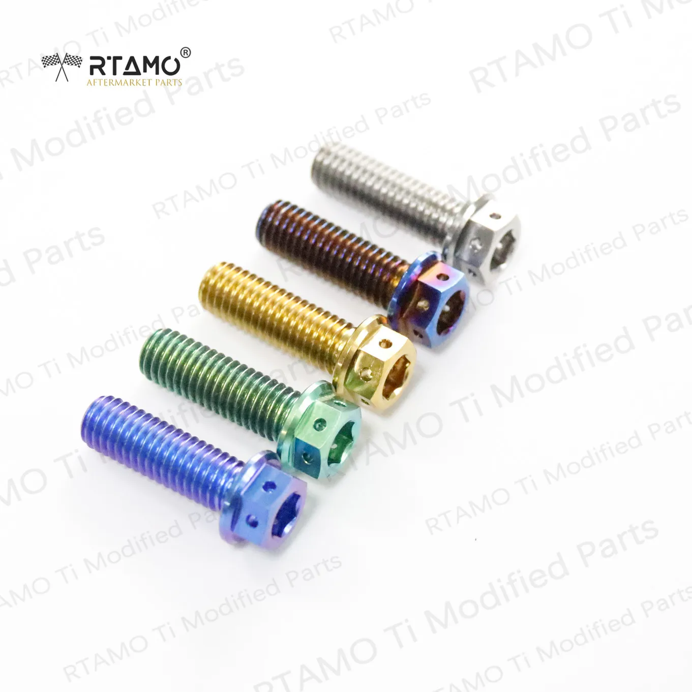 

(1 Piece Pack) Titanium High Performance Hex Flange Race Spec Bolts M8X20/25/30/35/40/45/50/55mmL Universal Fitment