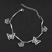 stainless steel butterfly charm bracelet for women wearproof link chain bracelet animal charm jewelry lucky butterfly wristband
