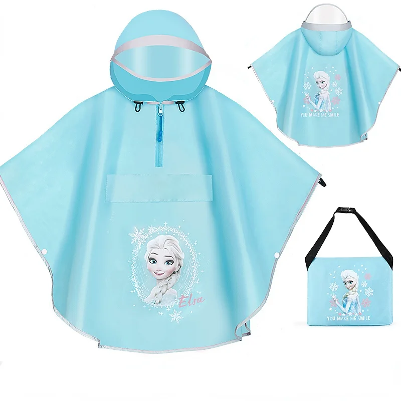 

Disney Frozen Girl Kids Raincoat Lengthened Brim Poncho Boys Children Raincoat School Walk Travel Gift Little Girls Rain Coat