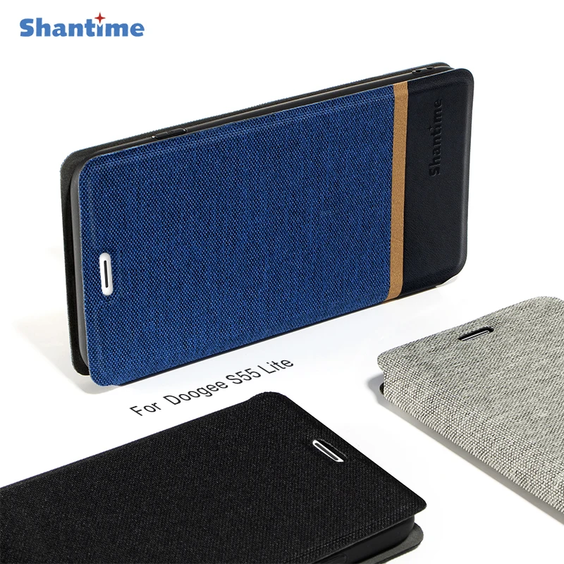 Холщовый чехол Для Doogee S55 Lite откидная кожаная мягкая силиконовая подставка для