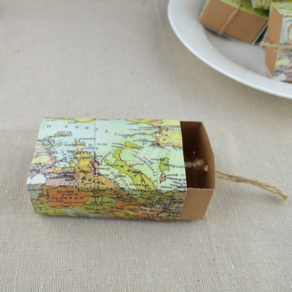 100 шт Свадебные сувениры и подарки коробка конфет на свадьбу для гостей карта