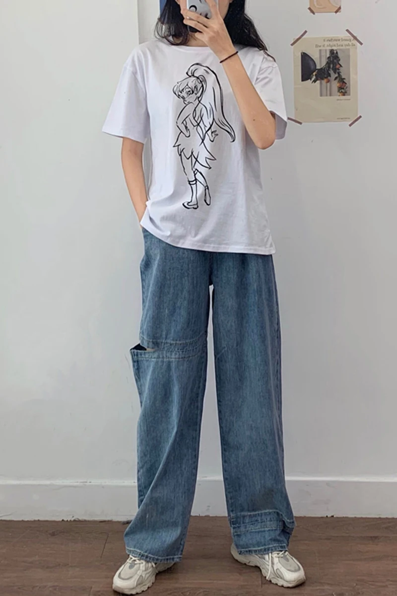

WAVSIYIER korean style Denim Trousers vintage denim pants women jeans woman 2020 autumn winter high waist Streetwear straight