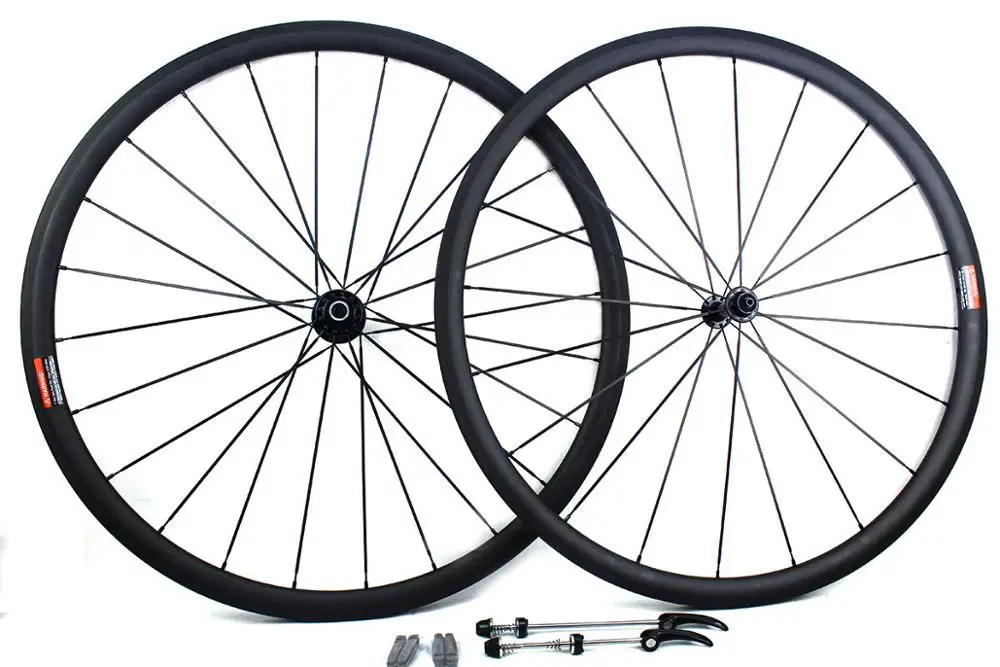 30 мм Углеродные волокна дорожные велосипедные колеса 700C китайская углеродная