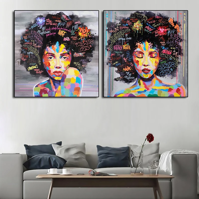 Картина маслом с изображением Африканской Женщины творческий портрет холст