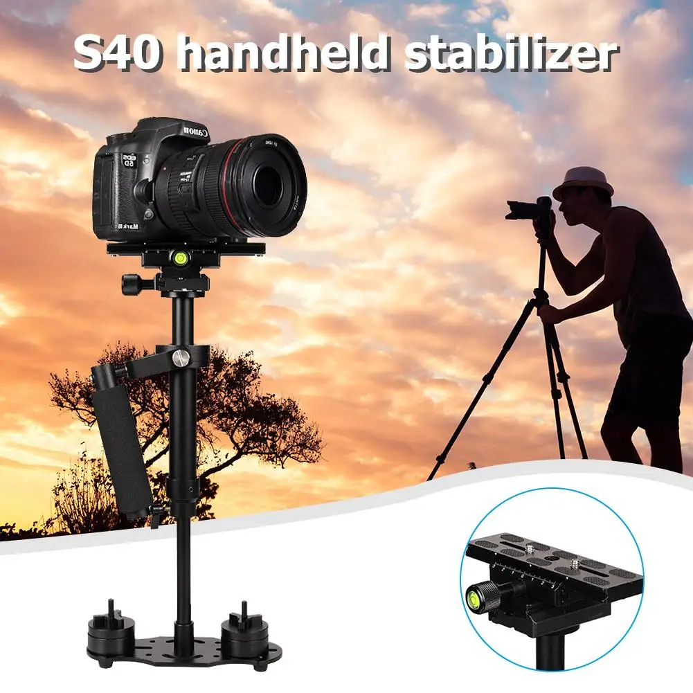 

Portable S40 Handheld Aluminum Alloy Video Stabilizer Mount 360 Degree All-round Stable For Mobile Phones DSLR DV Camera