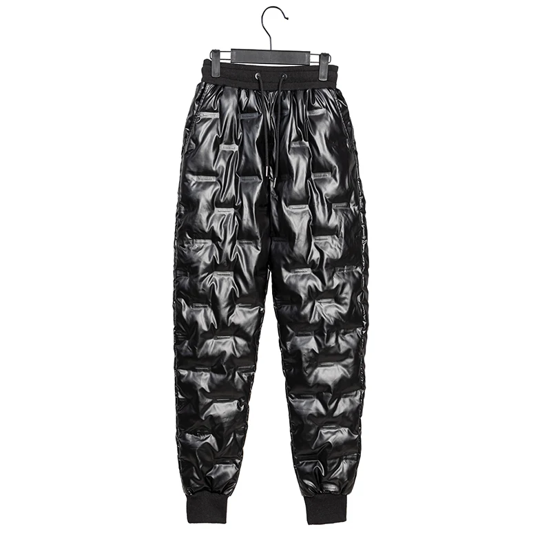 Зимняя одежда водонепроницаемые Глянцевые зимние теплые спортивные брюки