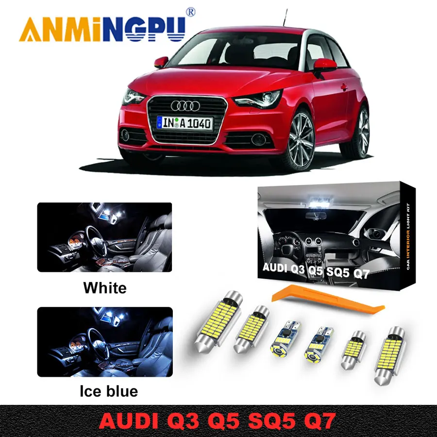 

ANMINGPU для Audi Q3 8U Q5 8R SQ5 Q7 4L, светодиодный комплект внутренней подсветки Canbus светодиодное автомобильное освещение Light, светодиодный передний и ...