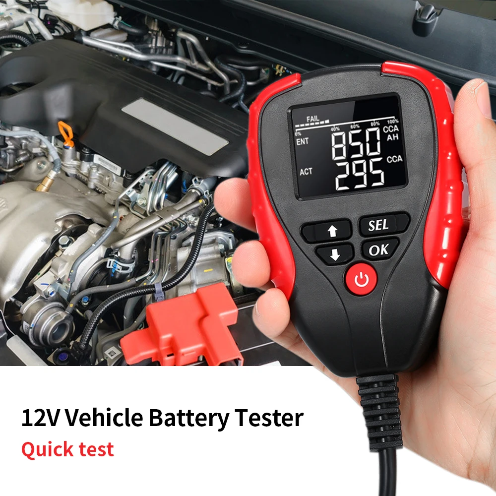12V Car Battery Tester Digital Automotive Diagnostic with AH/CCA Mode Load Testers Charging Analyzer | Инструменты