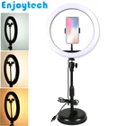 Настольная светодиодная кольцевая лампа-держатель для iPhone, Huawei, Xiaomi, мобильный телефон креплений