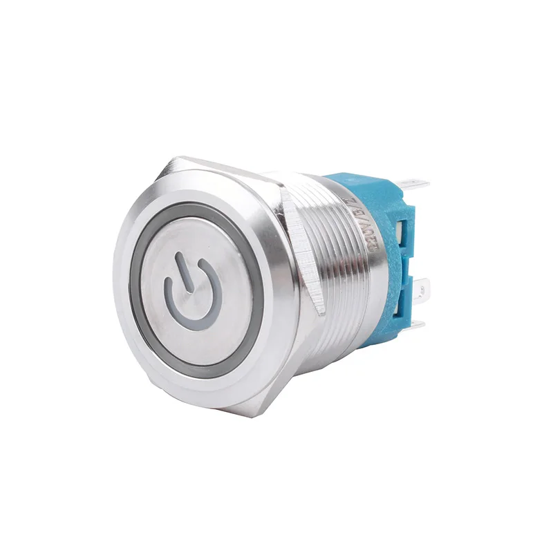 Металлическая латунная кнопка переключатель 22 мм кольцо для подсветки