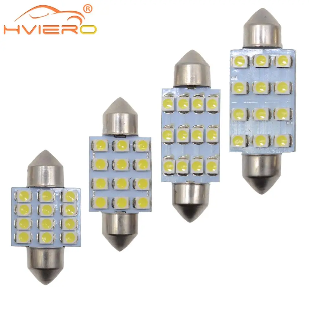 31 мм 36 мм/39 мм/41 DC 12V C5W C10W 1210 3528 белый 12Smd Festoon Dome светодиодный дверной Светильник