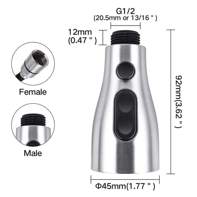 Новый Кухня кран ABS выдвижной Запчасти носик для крана Насадки душа три функции