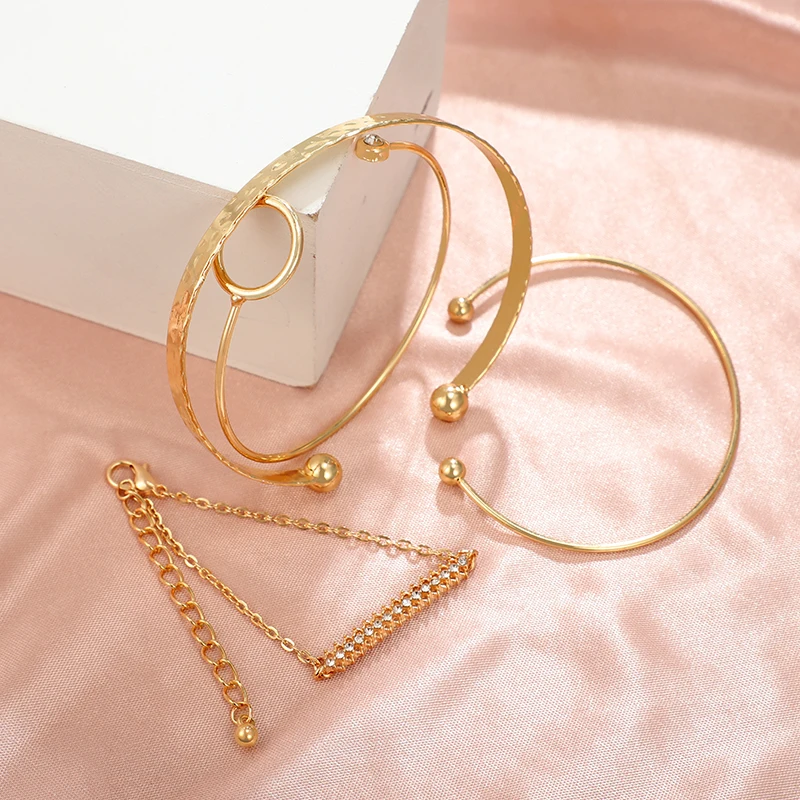 Tocona Elegance Bangle Bracelet for Women Jewelry Gold Silver Color Geometric Leaf Shiny Crystal Stone Animal Open Boho | Украшения и