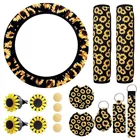 16 шт. подсолнухи автомобильные аксессуары для женщин чехол на руль ремень безопасности подставка брелоки шнурок для интерьера автомобиля