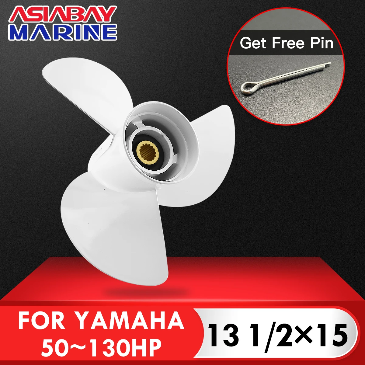 13 1/2*15 Дюймовый 6E5-45947-00-EL Винт для Yamaha 50л.с. 60л.с. 70л.с. 75л.с. 80л.с. 90л.с. 115л.с. 130л.с. Наружный винтовой мотор Лодочный двигатель.
