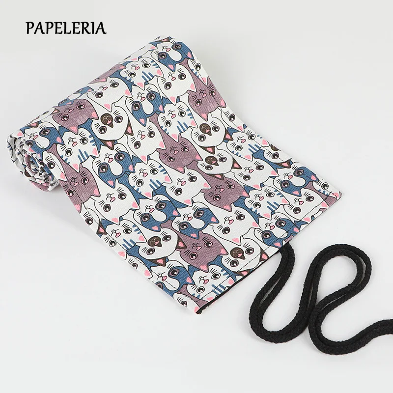 Милый чехол для карандашей с милым котом школьный пенал 12/24/36 отверстиями