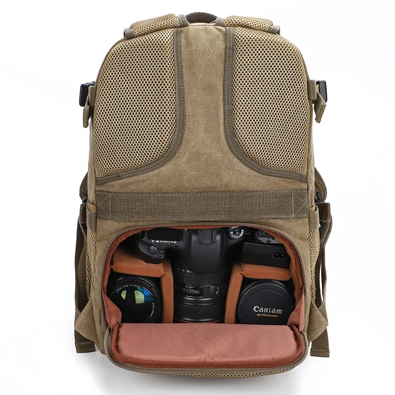 Винтажная сумка для фотосъемки холщовая рюкзак камеры плечи DSLR большая емкость