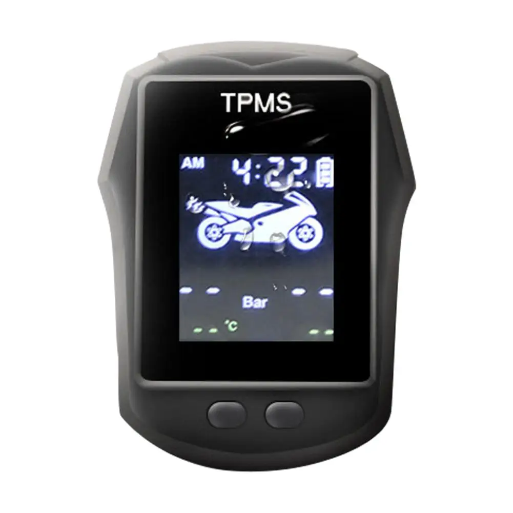 Мотоцикл TPMS Беспроводная система мониторинга температуры в шинах с ЖК-дисплеем 2