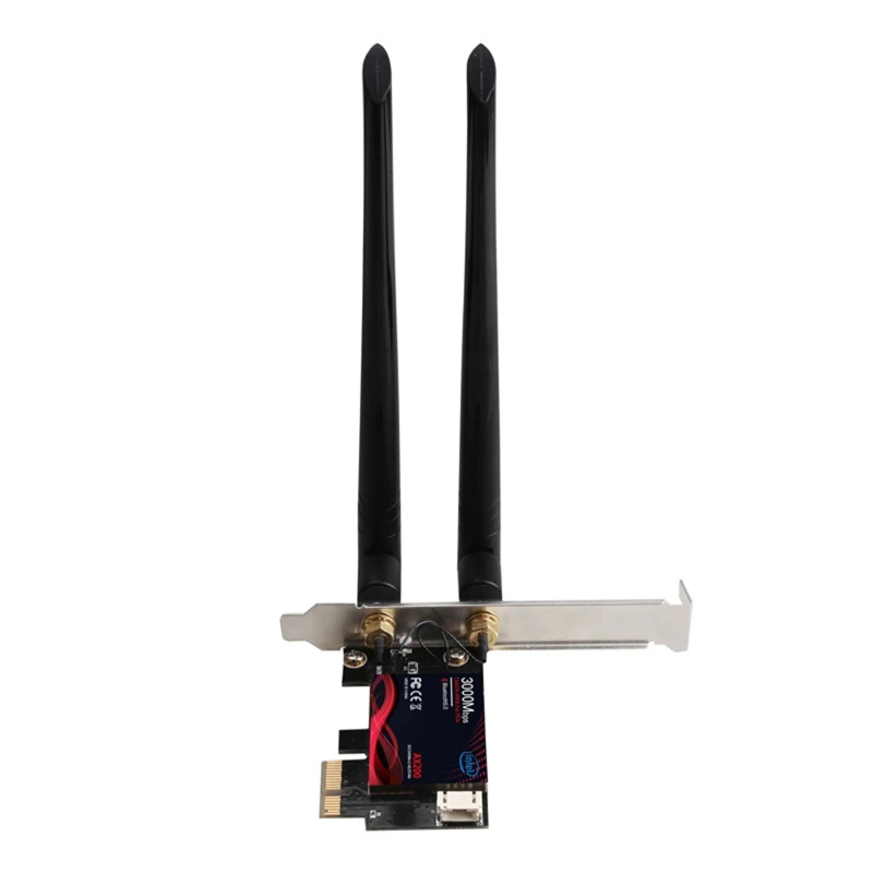 

PCIe WiFi 6 Card Bluetooth 5.0 3000 Mbps AX200 Dual Band 5.GHz/2.4GHz MU-MIMO PCIE Wireless Network Card for Desktop