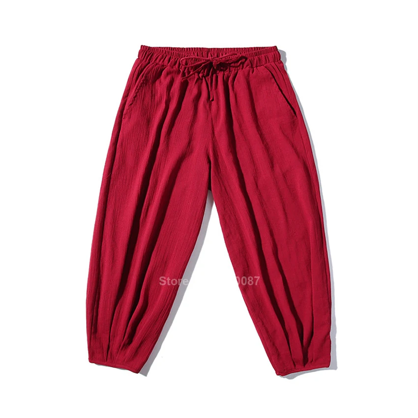 New Japanese Style Harajuku Harem Pants for Men Male Asian Linen Fashion Clothing Hip Hop Loose Vintage Sweatpants Trousers 5XL |