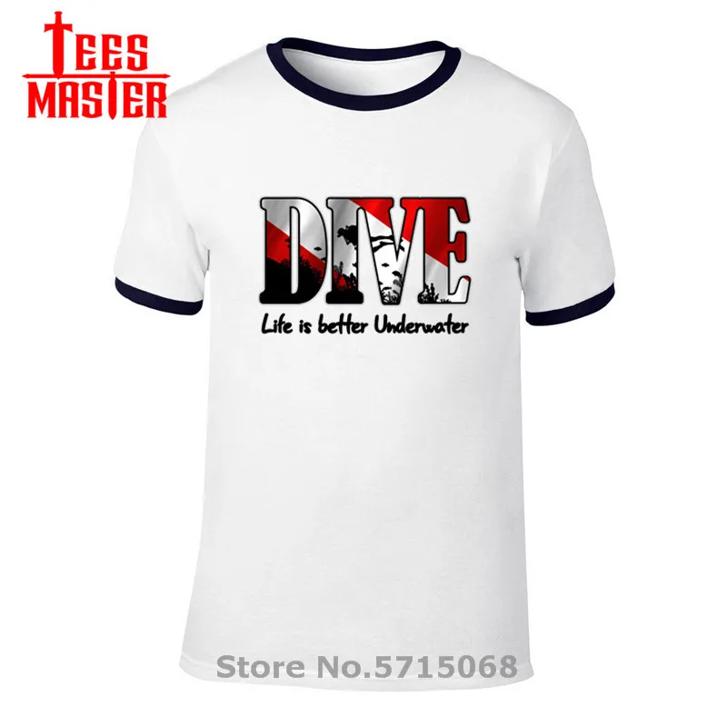 Мужская футболка с коротким рукавом для погружения аквалангом Повседневная под