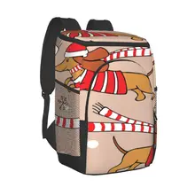 Refrigerator Bag Hipster Dachshund Puppy Pug Dog Soft Large Insulated Cooler Backpack Thermal Fridge Travel Beach Beer Bag