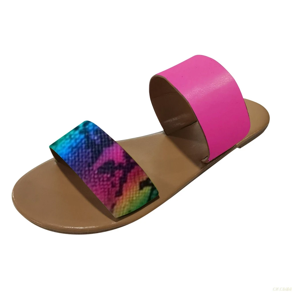 Summer Women Slippers Flats Open Toe Slippers Female Gladiator Slippers Transparent Fashion Sandals Shoes Slip-on Slippers 2020
