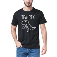 tea rex mens t shirt funny joke pun jurassic dinosaur drink coffee novelty gift cotton short sleeve t shirt summer top camisetas