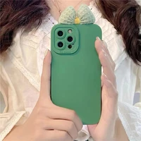cute klein blue 3d bow phone case for iphone 13 12 11 pro max xs max xr silicone love heart funda for iphone 6 7 8 plus se 2020