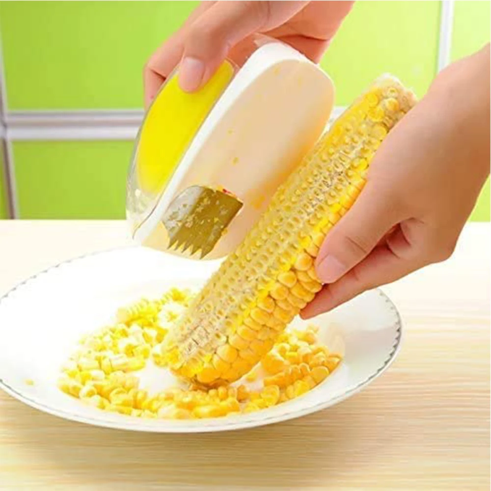 

BalleenShiny High Quality Stainless Steel Blade Corn Peeler Creative Corn Quick Threshing Planer Kitchen Auxiliary Gadget