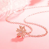 stainless steel jewelry necklace ladies pendant necklace korean fashion petal necklace fashion all match clavicle chain jewelry
