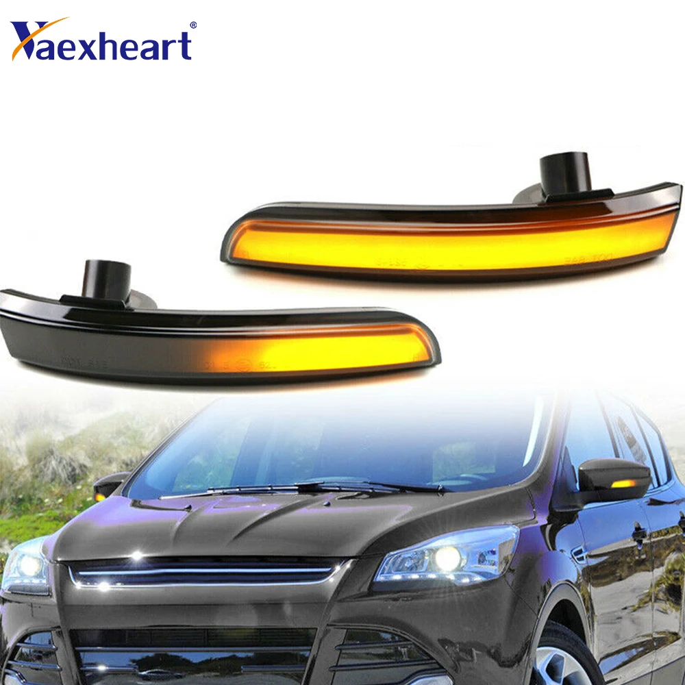 

Side Mirror Flowing Water Blinker LED Dynamic Bicolor Turn Signal Light 1806305 1806306 For Ford Kuga Escape EcoSport 2013-2018