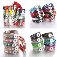 10pcslot wholesale new braided leather 18mm snap bracelets diy snap button bracelet interchangeable snap jewelry for women