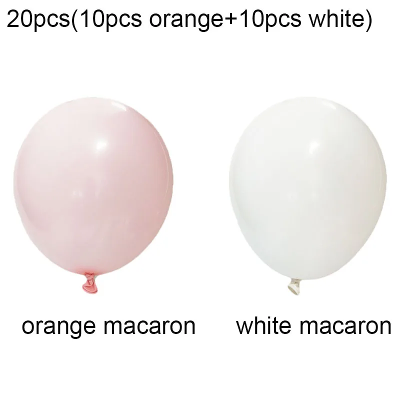 10inch white orange 10 18 36 дюймов Большой пастельных шарики Baby Shower украшения мгновенной проявки Macaroon баллоны Blanc на свадьбу и день рождения Globos латексный воздушный шар S6XZ - Цвет: 10inch white orange